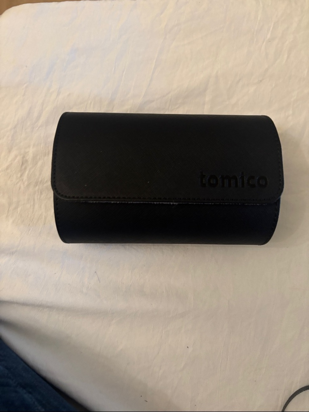 Tomico Black genuine saffiano leather Case
